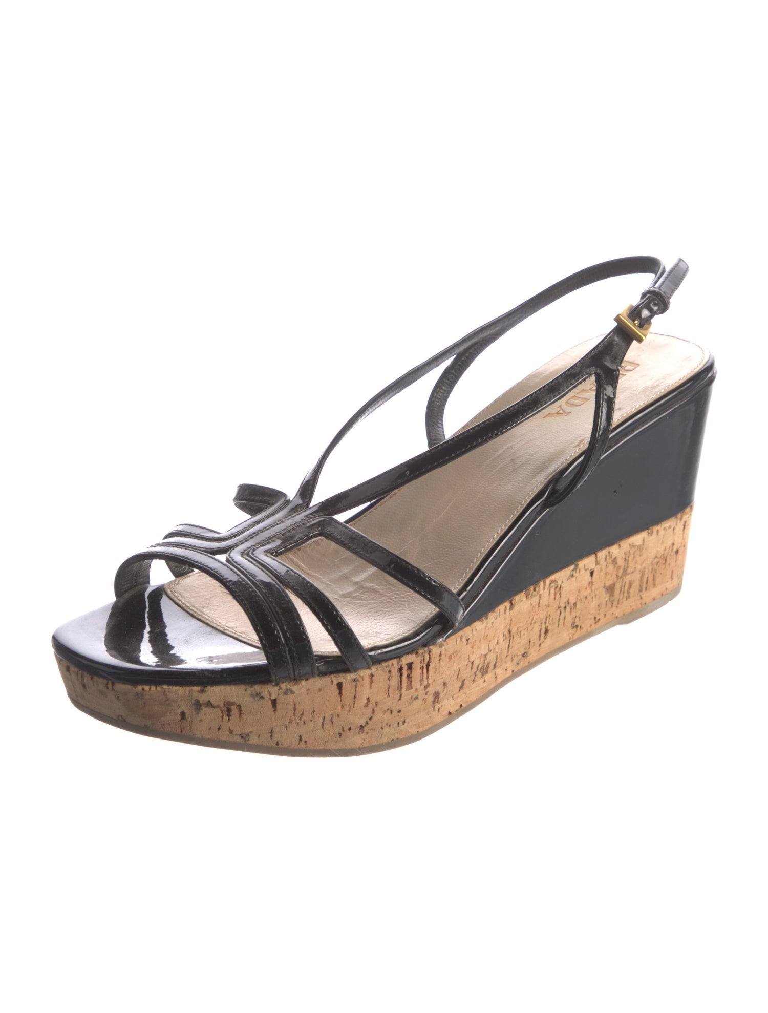 Prada Patent Leather Slingback Sandals