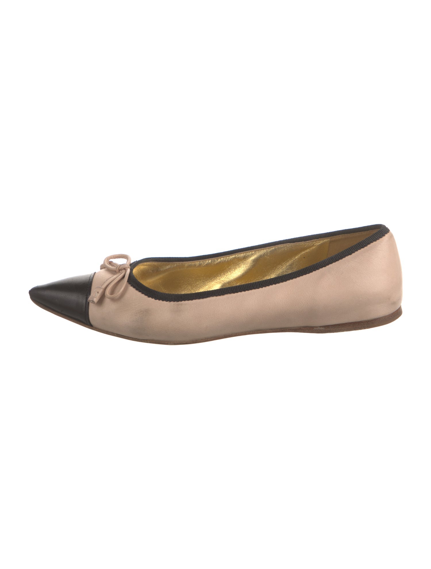 Prada Leather Colorblock Pattern Ballet Flats