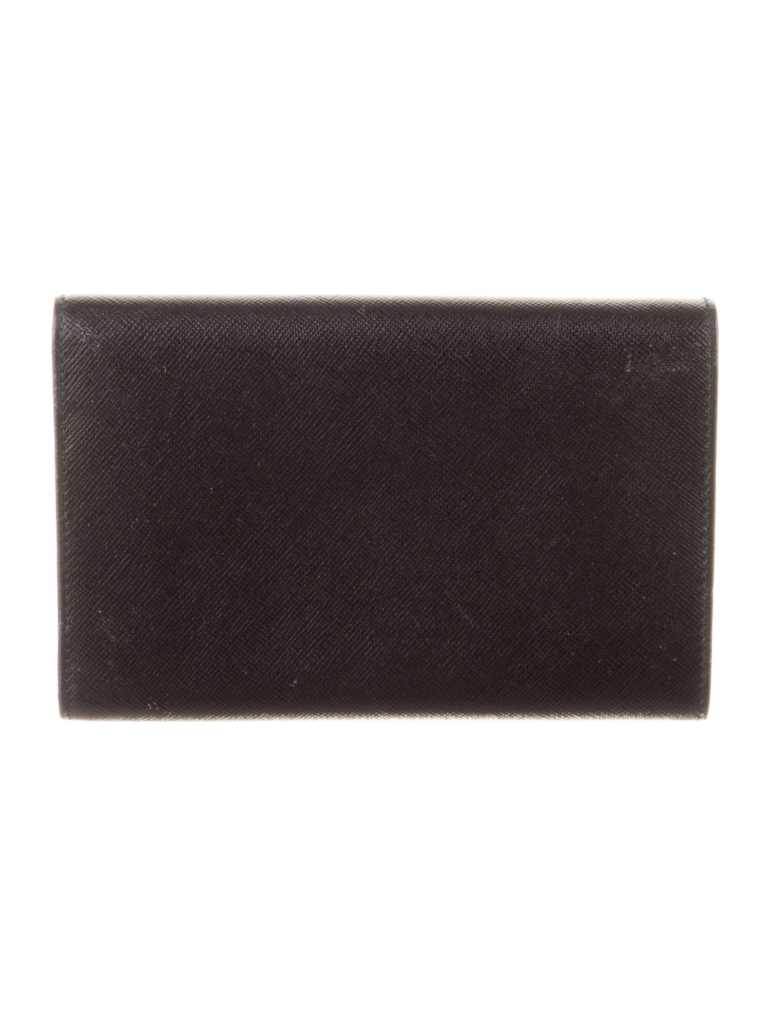 Prada Saffiano Triangle Leather Compact Wallet