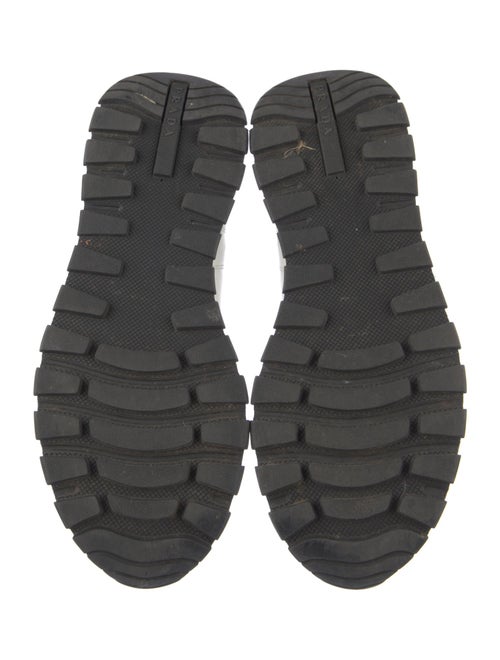 Prada Enameled Metal Triangle Leather Chunky Sneakers