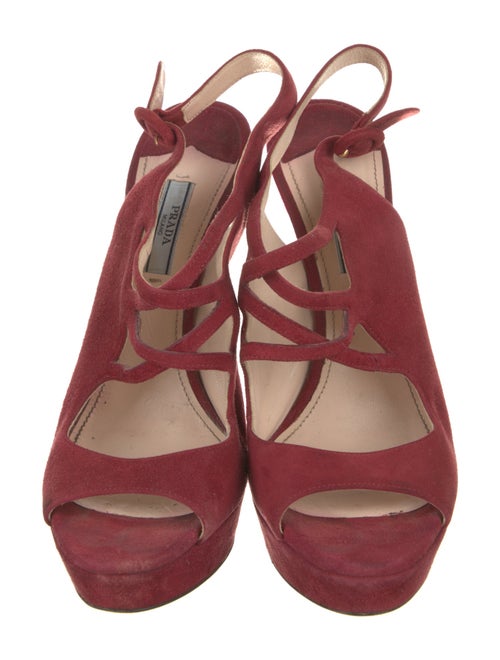 Prada Suede Cutout Accent Slingback Sandals