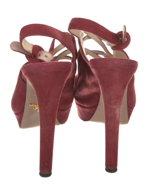Prada Suede Cutout Accent Slingback Sandals
