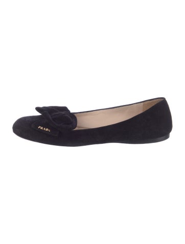 Prada Flats Suede Bow Accents Mary Jane IT 38 | 8
