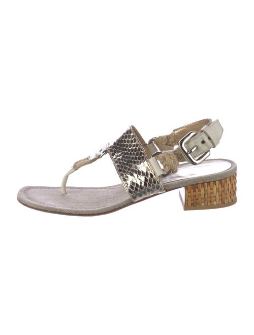 Prada Leather Animal Print Slingback Sandals