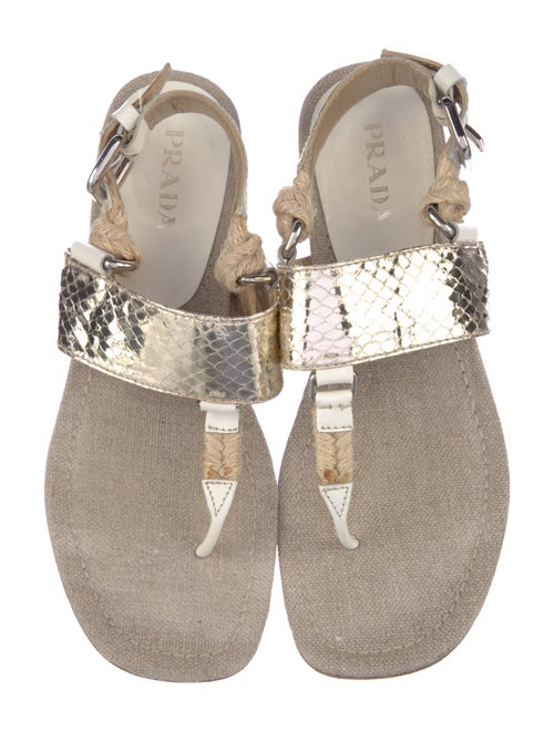 Prada Leather Animal Print Slingback Sandals