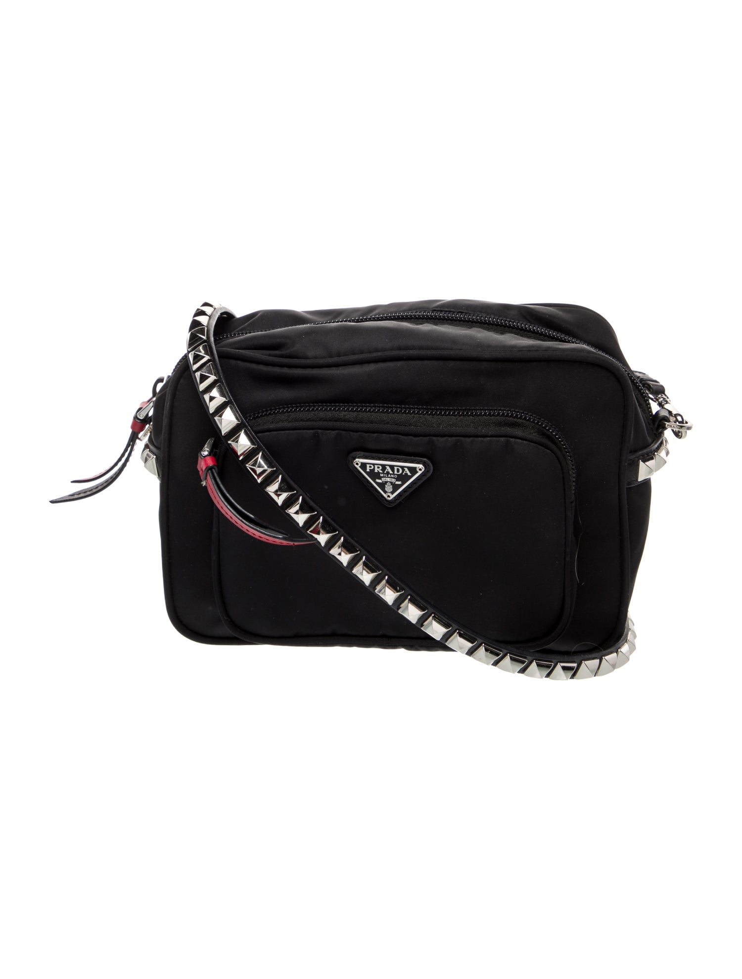 Prada Enameled Metal Triangle Elektra