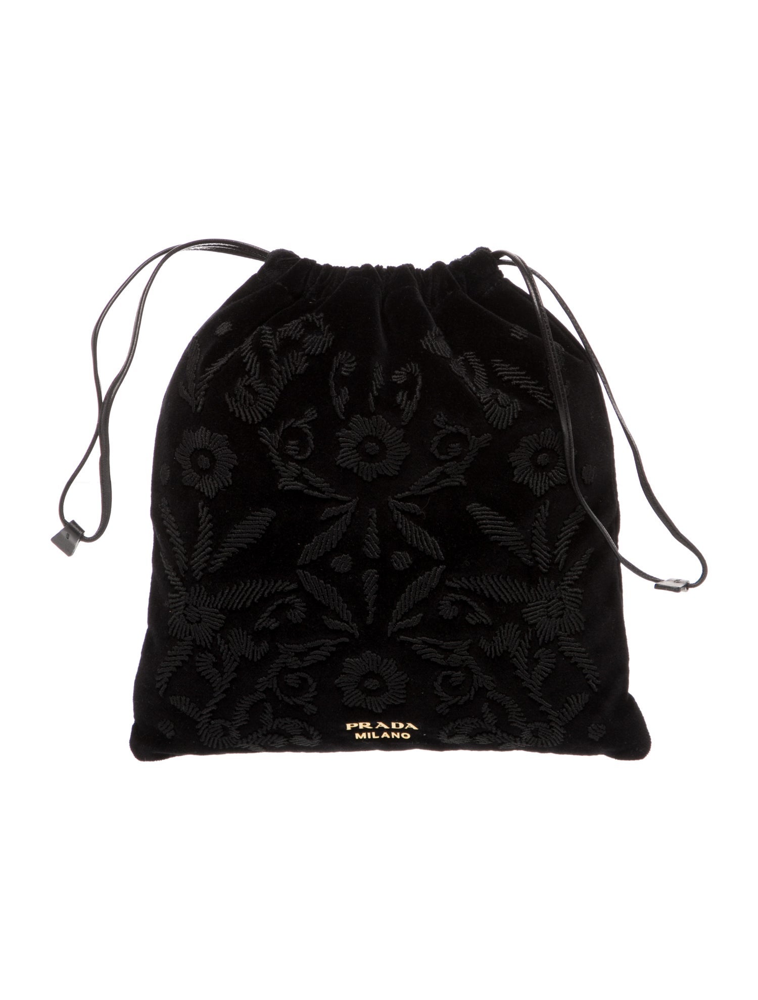 Prada Saffiano Metal Leather Embroidered Clutch Small