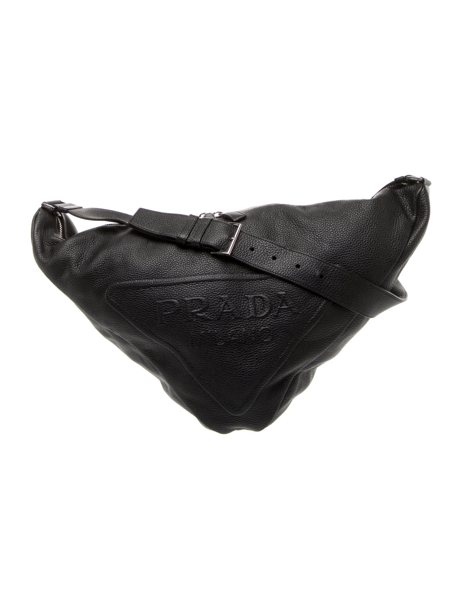 Prada Enameled Metal Triangle Triangle Large