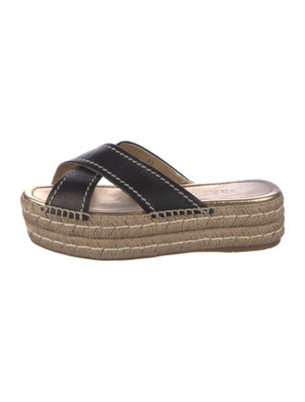 Prada Leather Colorblock Pattern Espadrilles