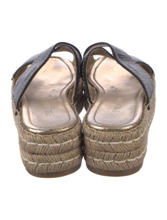 Prada Leather Colorblock Pattern Espadrilles