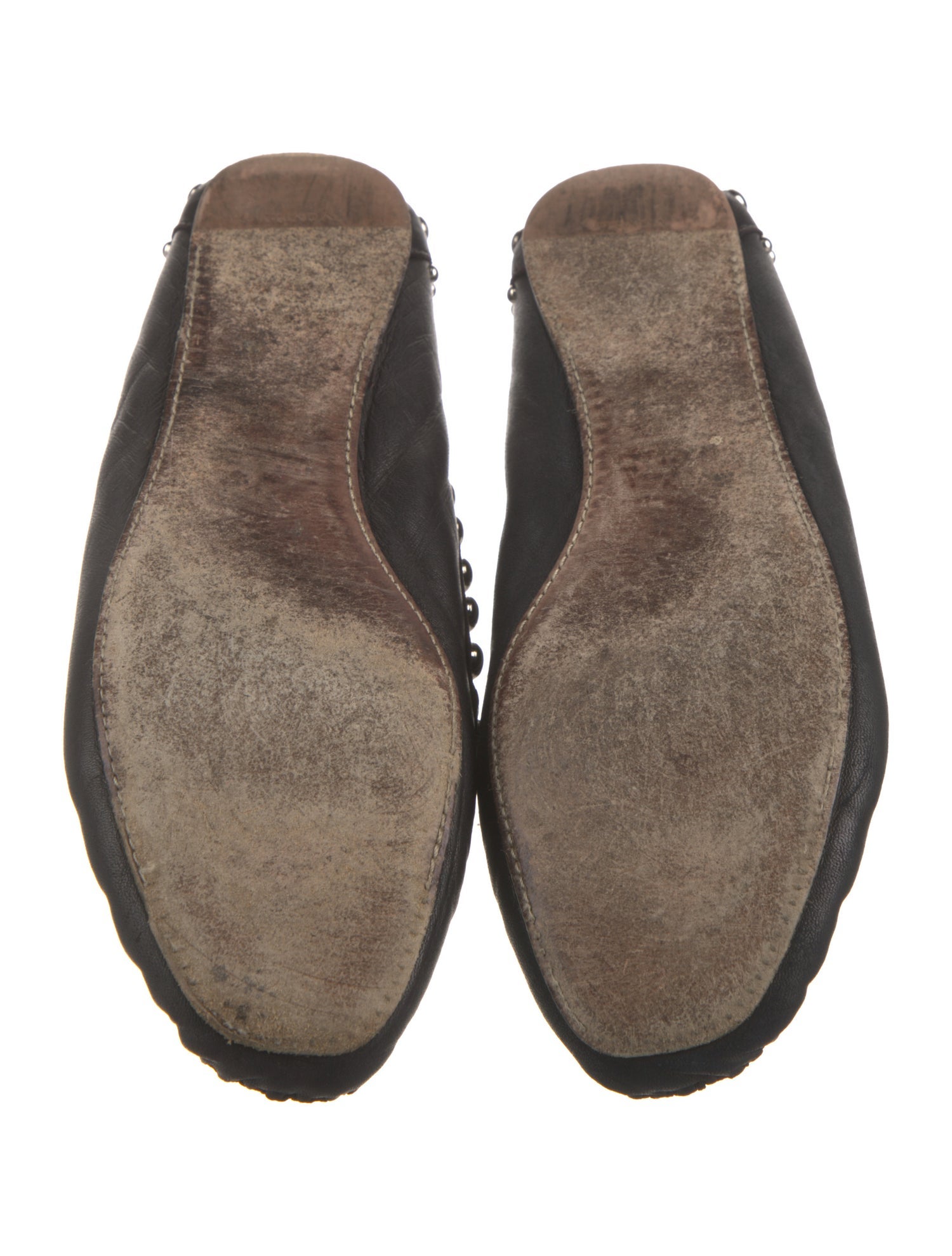 Prada Leather Tassel Accents Loafers