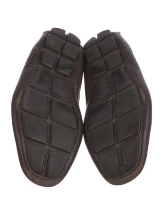 Prada Horsebit Accent Leather Moccasins