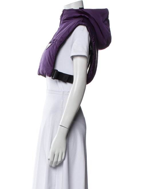 Prada 2020 Enameled Metal Triangle Puffer Coat