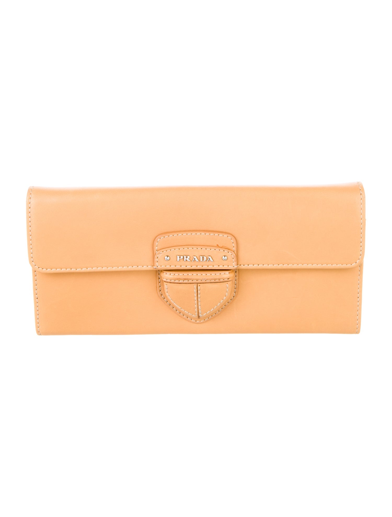Prada City Calf Leather Continental Wallet