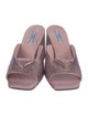 Prada Satin Crystal Embellishments Slides