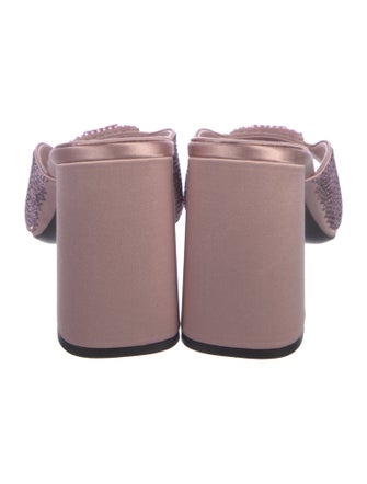 Prada Satin Crystal Embellishments Slides