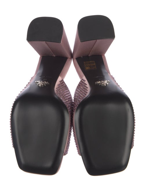 Prada Satin Crystal Embellishments Slides
