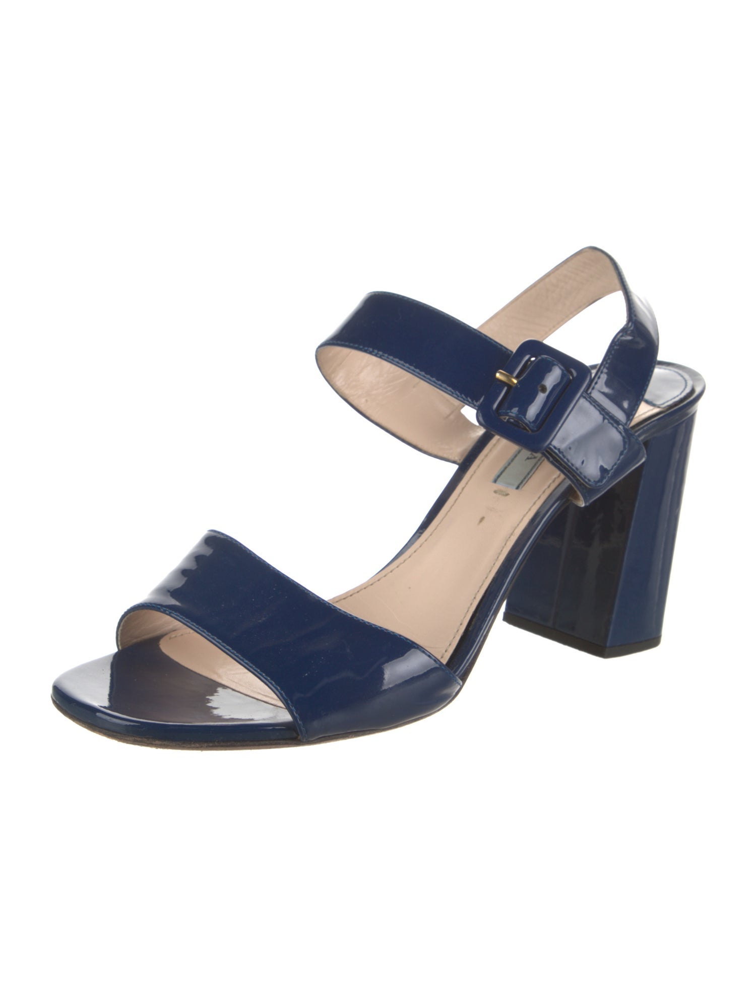 Prada Patent Leather Slingback Sandals