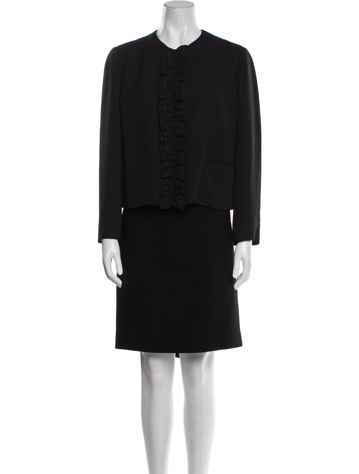 Prada 2010's Ruffle Embellishment Skirt Suit