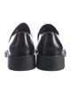 Prada Enameled Metal Triangle Leather Loafers