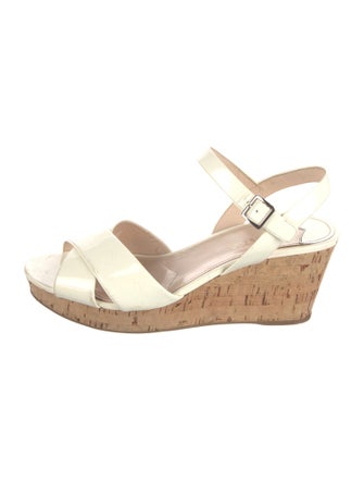 Prada Patent Leather Colorblock Pattern Slingback Sandals