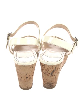 Prada Patent Leather Colorblock Pattern Slingback Sandals