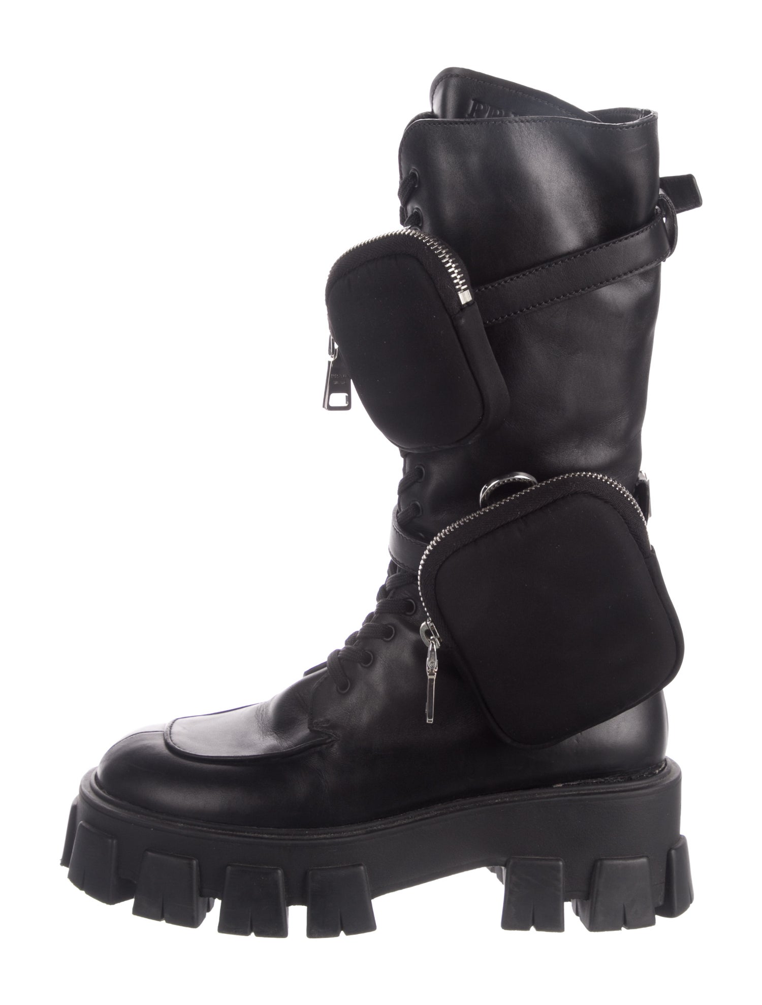 Prada Leather Combat Boots