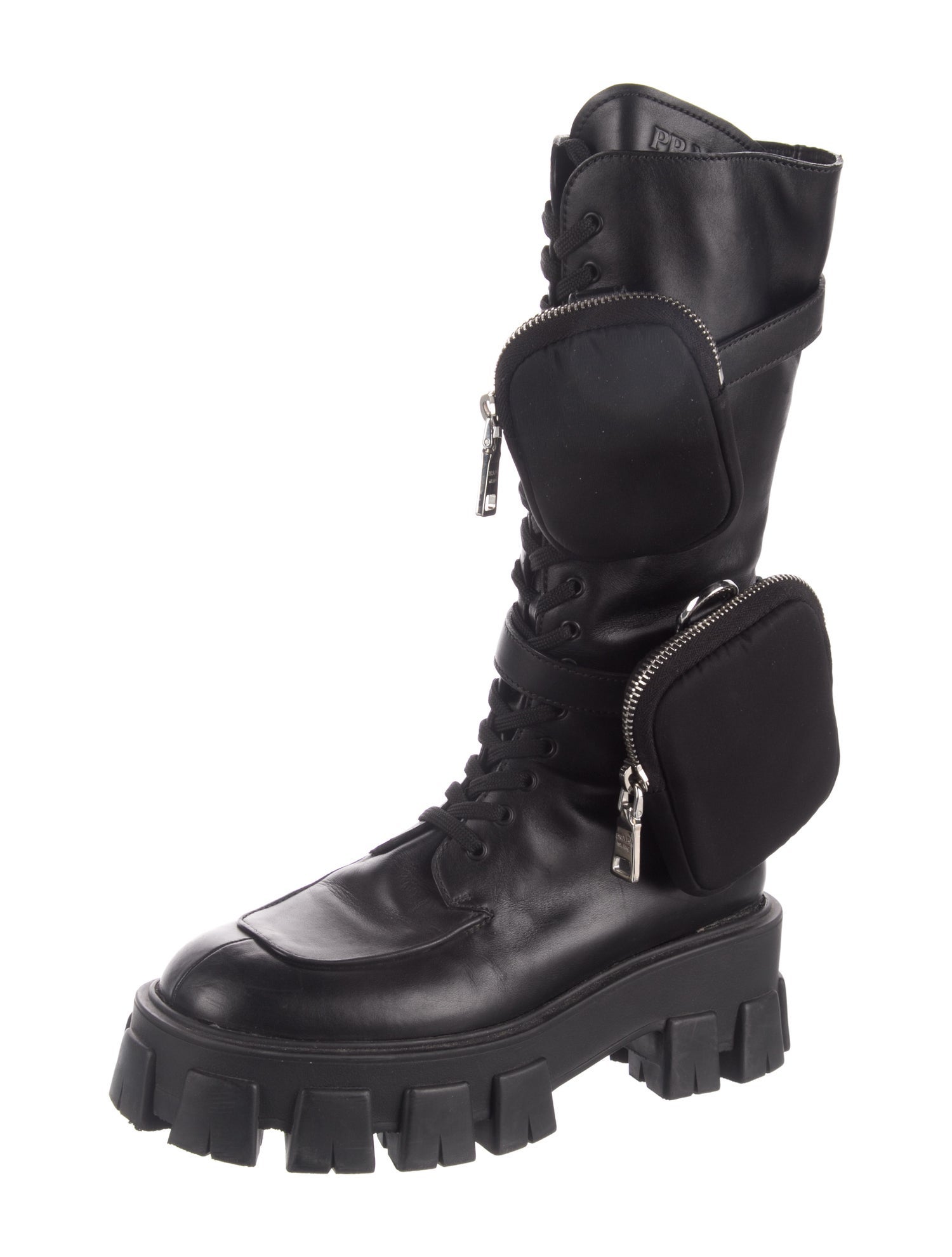 Prada Leather Combat Boots