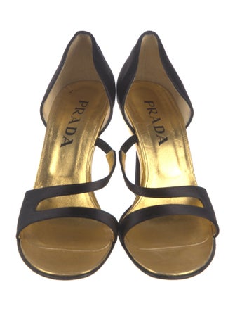 Prada Satin Colorblock Pattern Sandals