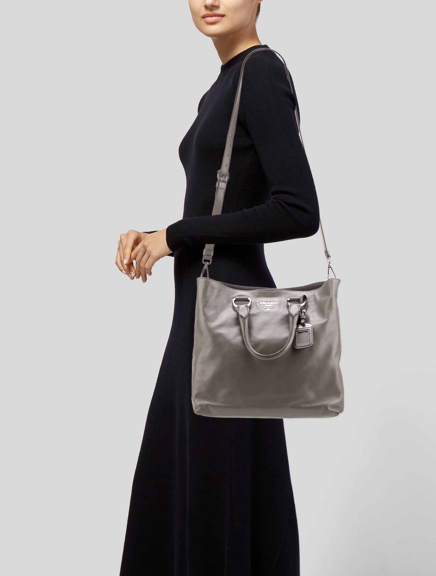 Prada Soft Calf Leather Galleria Double Zip