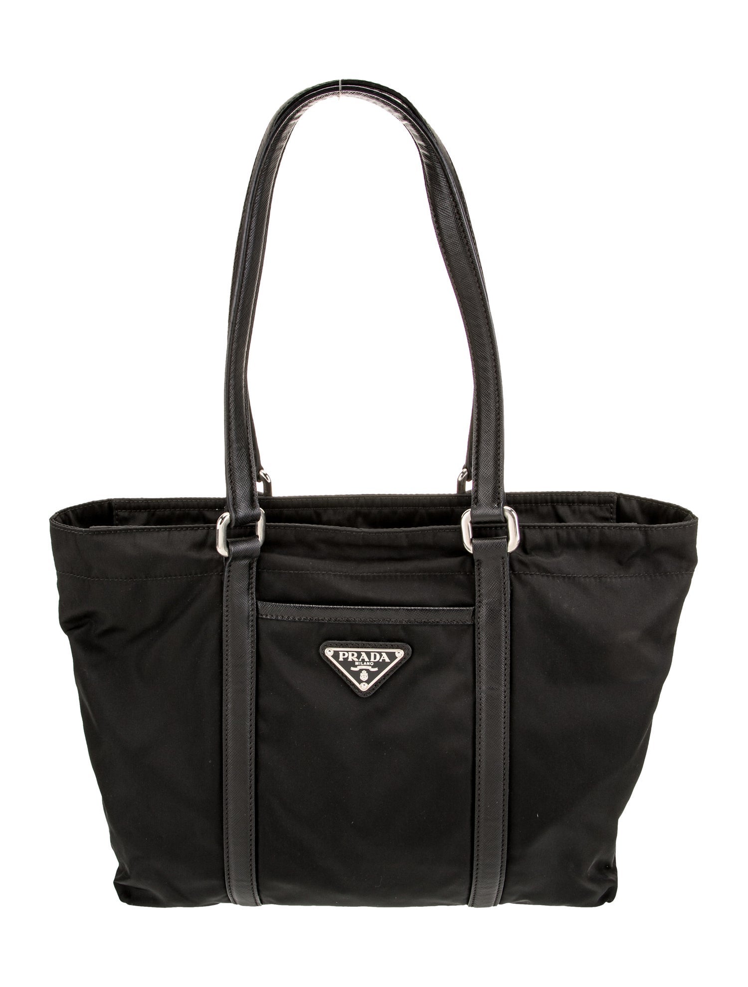 Prada Enameled Metal Triangle Tote