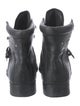 Prada Leather Studded Accents Lace-Up Boots