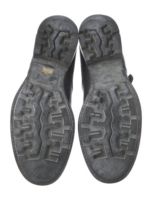 Prada Leather Studded Accents Lace-Up Boots