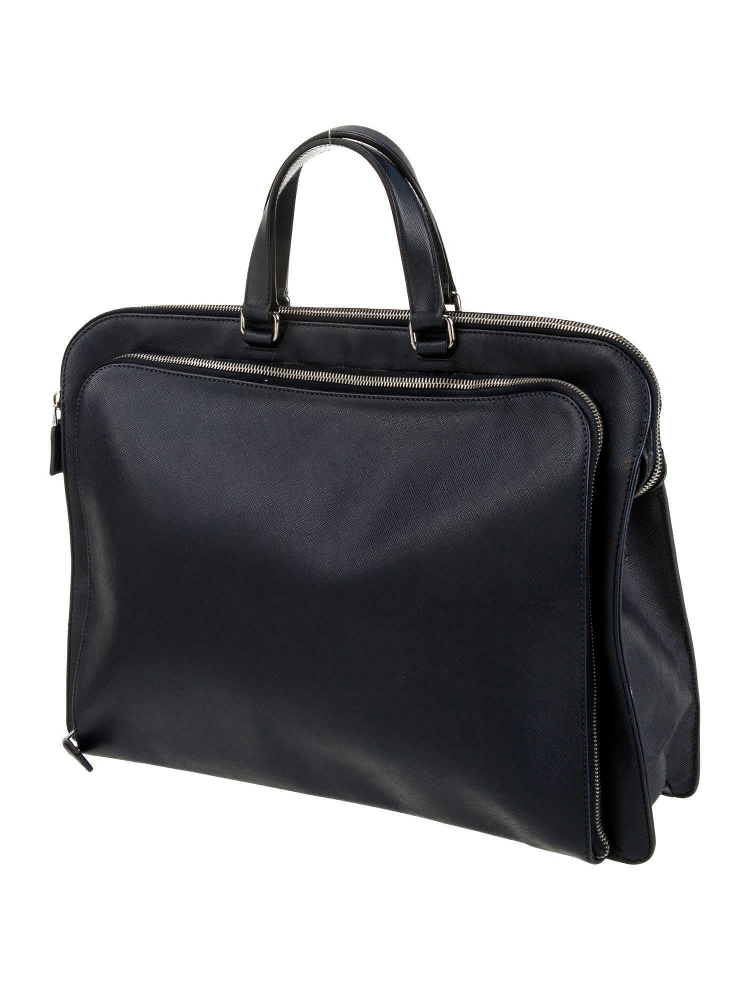 Prada Enameled Metal Triangle Briefcase