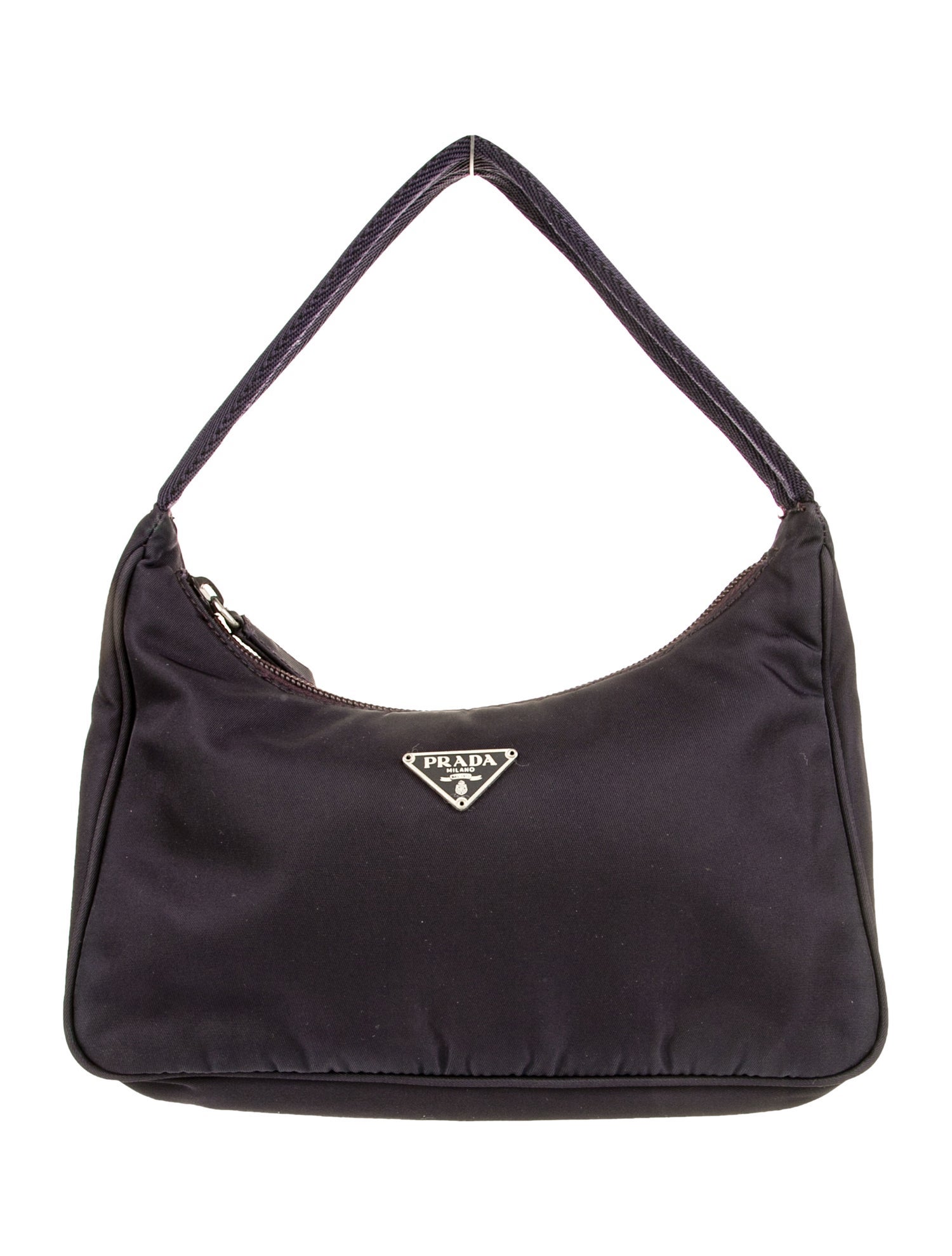 Prada Enameled Metal Triangle Hobo