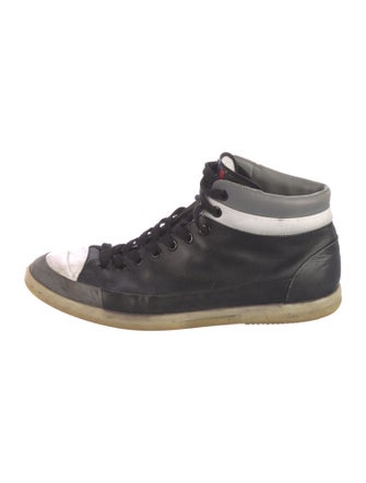 Prada Leather Colorblock Pattern Sneakers