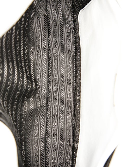 Prada Enameled Metal Triangle Cleo Large