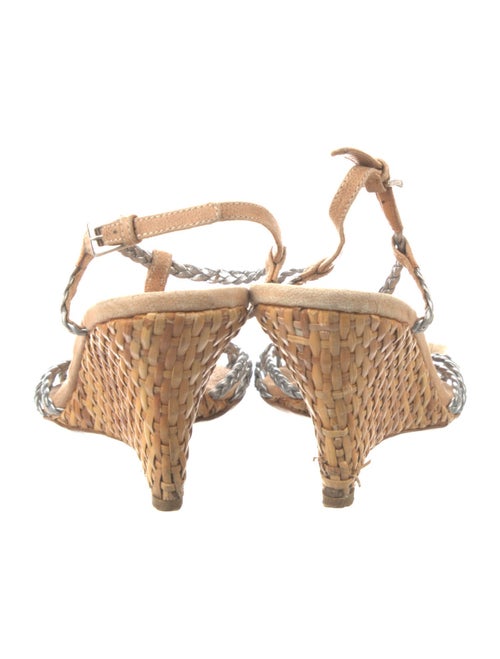 Prada Leather Bow Accents Slingback Sandals