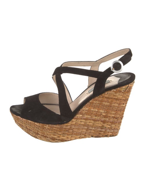 Prada Suede Colorblock Pattern Espadrilles