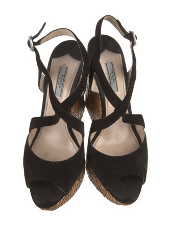 Prada Suede Colorblock Pattern Espadrilles