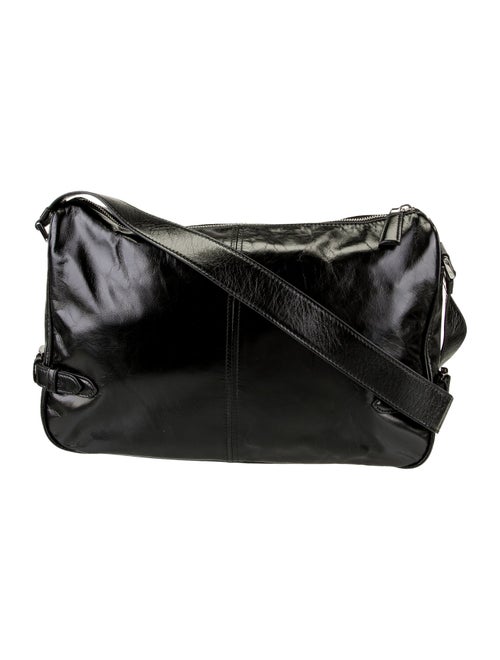 Prada Enameled Metal Triangle Messenger Bag