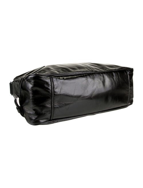 Prada Enameled Metal Triangle Messenger Bag