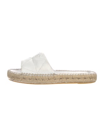 Prada Quilted Pattern Leather Espadrilles