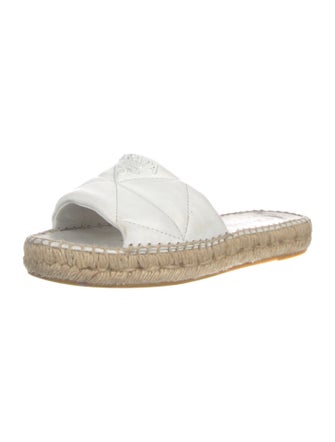 Prada Quilted Pattern Leather Espadrilles