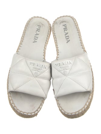 Prada Quilted Pattern Leather Espadrilles
