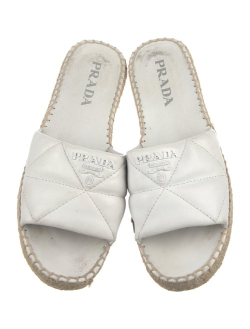 Prada Quilted Pattern Leather Espadrilles