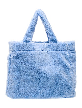 Prada Enameled Metal Triangle Terry Cloth Tote Bag Large