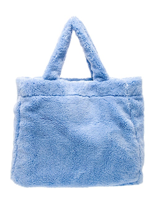 Prada Enameled Metal Triangle Terry Cloth Tote Bag Large