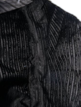 Prada Enameled Metal Triangle Terry Cloth Tote Bag Large