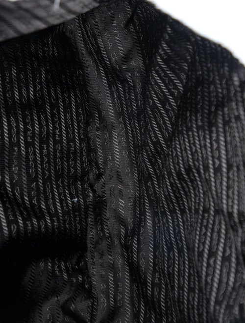 Prada Enameled Metal Triangle Terry Cloth Tote Bag Large